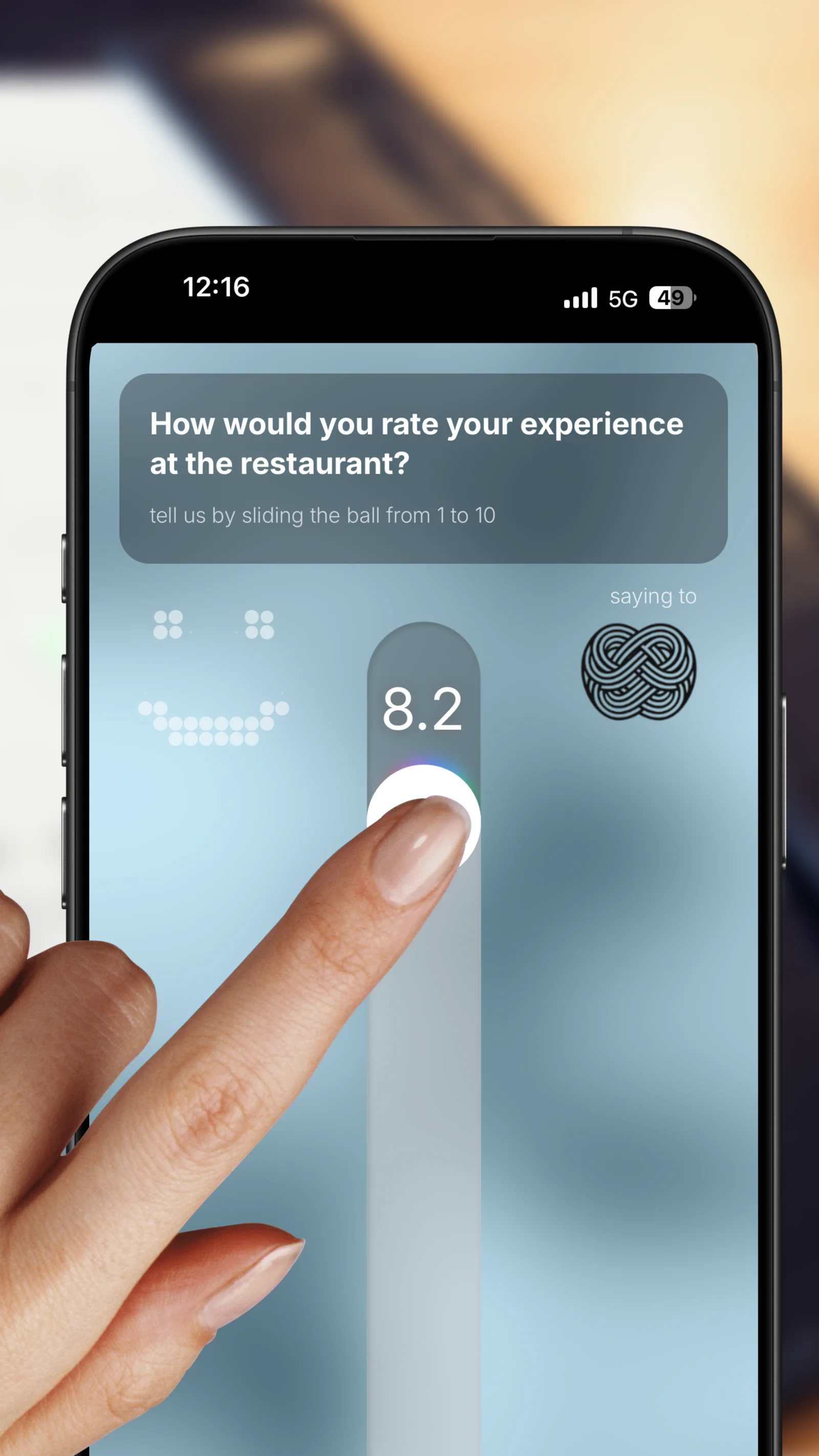 Rating on a 1-10 scale on phone