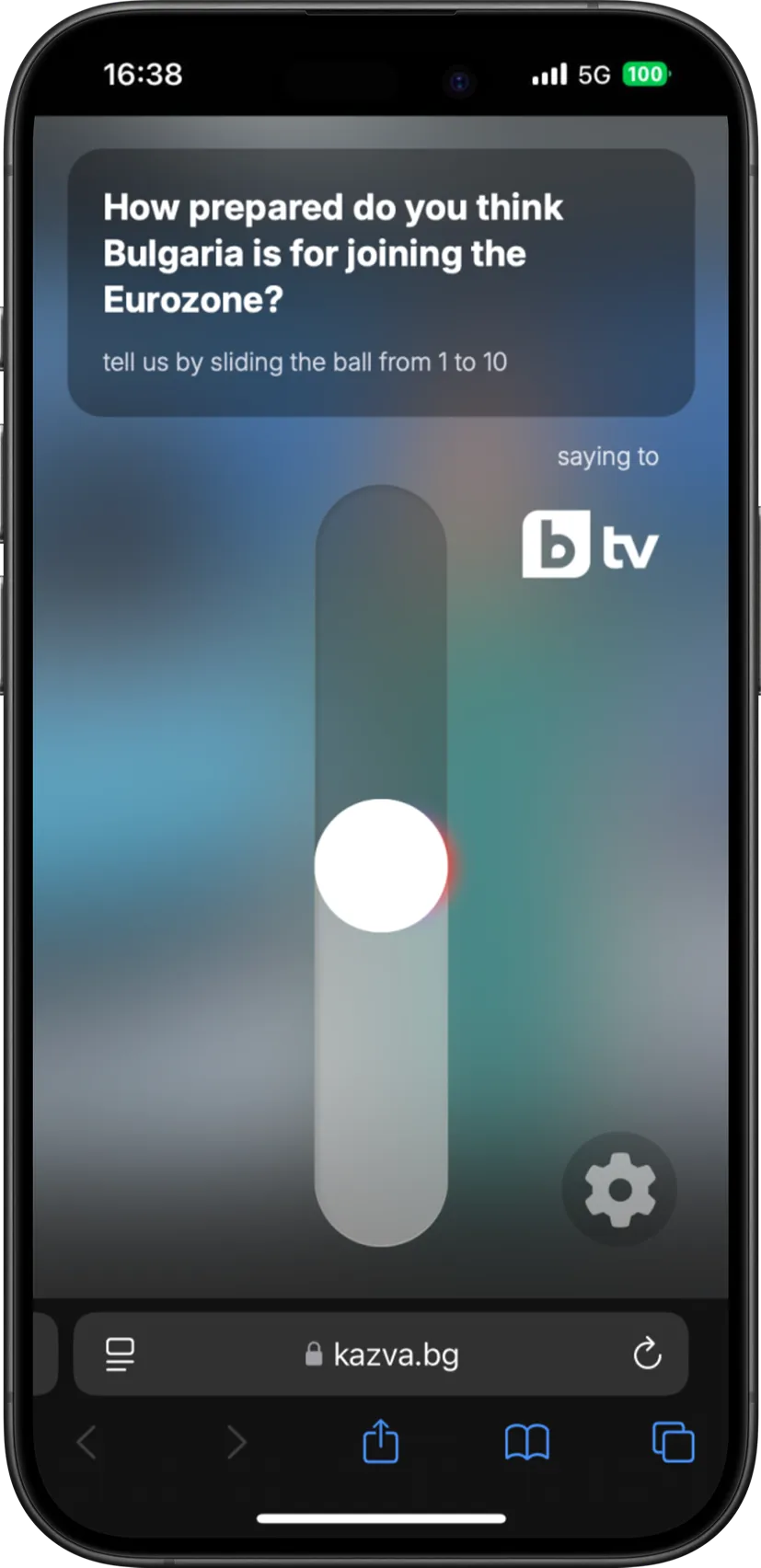 BlitzPoll rating screen